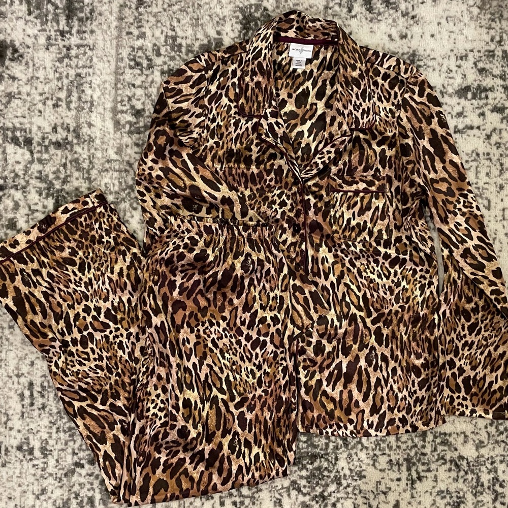 Silky Animal Print Pajama Set
